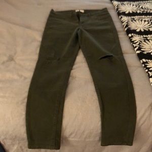 Gap Easy Jegging olive green jeans.